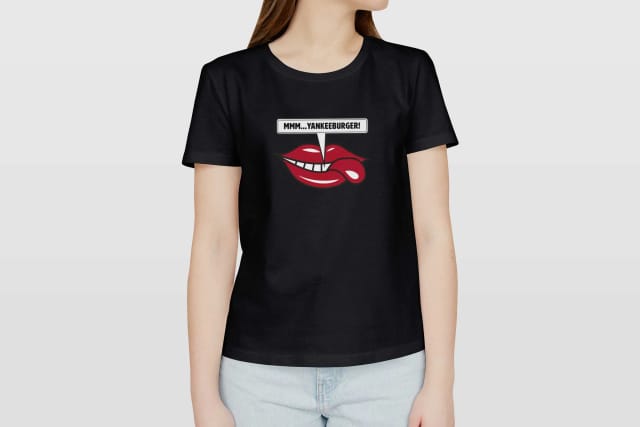 Women's Yankee Burger Print T-Shirt